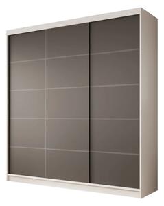 Posuvná skříň Greta 200 bílá – černá (200 x 215) cm – 11 polic pro přehledné uložení