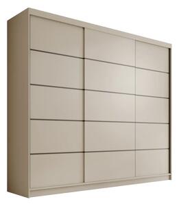 Posuvná skříň Andy 250 kašmír (250 x 215) cm – 12 polic pro přehledné uložení