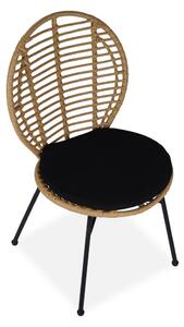 Jídelní židle Harlow, černá / ratan