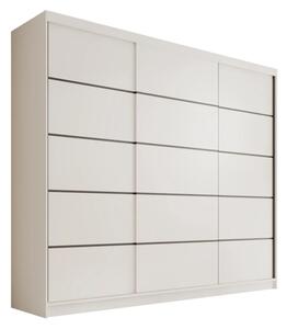 Posuvná skříň Andy 250 bílá (250 x 215) cm – 12 polic pro přehledné uložení