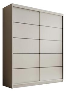Posuvná skříň Hannah 180 kašmír (180 x 215) cm – 6 polic pro přehledné uložení
