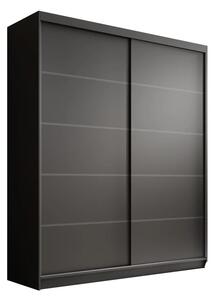 Posuvná skříň Hannah 180 černá (180 x 215) cm – 6 polic pro přehledné uložení