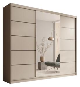 Posuvná skříň Etna 250 kašmír (250 x 215) cm – 12 polic pro přehledné uložení