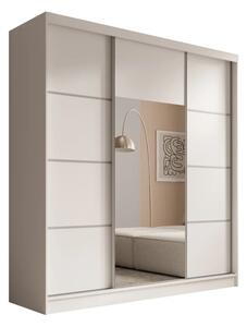Šatní skříň s posuvnými dveřmi Keri 200 bílá (kód WS) (200 x 215) cm – 8 polic pro přehledné uložení