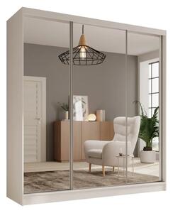Šatní skříň s posuvnými dveřmi Tola 200 bílá (200 x 215) cm – 8 polic pro přehledné uložení