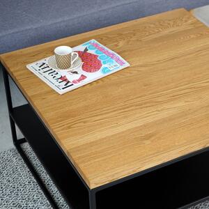 Konferenční stolek Hollan s dubovým masivem čtvercový 650 x 650