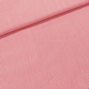 Bavlněné plátno Jolana JO002/01 bílý proužek a červený 2mm, š.150cm (látka v metráži)