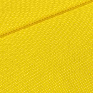 Bavlněné plátno 123562/124 bílý puntík na žluté, š.150cm (látka v metráži)