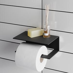 Kovový nástěnný držák na toaletní papír Berno černý S - pravá varianta