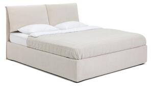 Béžová čalouněná dvoulůžková postel s úložným prostorem s roštem 180x200 cm Thessa Pillow – Bonami Selection