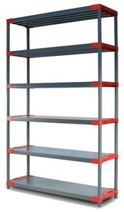 Regál plastový JUPITER-6 222x120x46 PVC Povrchová úprava: Červená