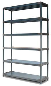 Regál plastový JUPITER-6 222x120x46 PVC Povrchová úprava: Šedá