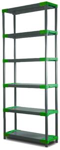 Regál plastový JUPITER-6 222x60x46 PVC Povrchová úprava: Zelená