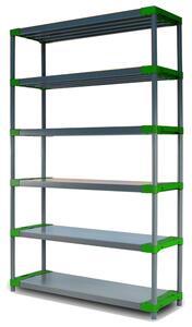 Regál plastový JUPITER-6 222x120x46 PVC Povrchová úprava: Zelená