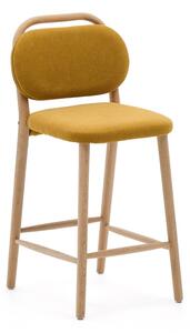 Barová židle v hořčicové barvě (výška sedáku 66 cm) Helda – Kave Home