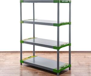 Regál plastový TYTAN-4 138x90x46 PVC Povrchová úprava: Zelená