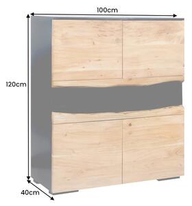 Massive home | Vysoká komoda GRAND s LED osvětlením 120 CM masiv akácie