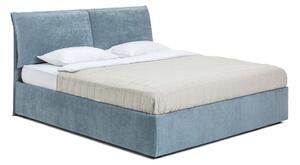 Modrá čalouněná dvoulůžková postel s úložným prostorem s roštem 180x200 cm Thessa Pillow – Bonami Selection