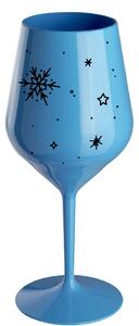 ZIMĚNKA - modrá nerozbitná sklenice na víno 470 ml