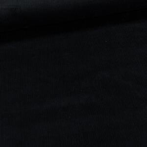 Manšestr bavlněný elastický MR1112-690, jednobarevný černý, š.150cm (látka v metráži)