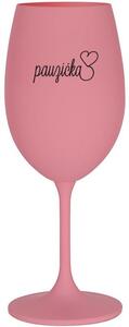 PAUZIČKA - růžová sklenice na víno 350 ml