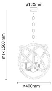 Lustr na řetězu ROPE GLOBO 3xE14/10W/230V
