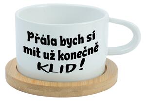 PŘÁLA BYCH SI MÍT UŽ KONEČNĚ KLID! - bílý hrníček makronka 200 ml