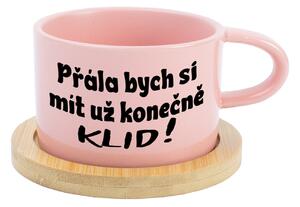 PŘÁLA BYCH SI MÍT UŽ KONEČNĚ KLID! - růžový hrníček makronka 200 ml