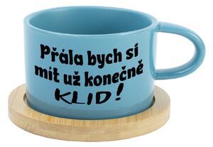 PŘÁLA BYCH SI MÍT UŽ KONEČNĚ KLID! - modrý hrníček makronka 200 ml