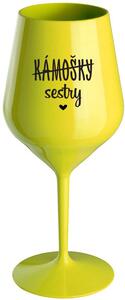 KÁMOŠKY - SESTRY - žlutá nerozbitná sklenice na víno 470 ml