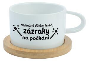 NEMOŽNÉ DĚLÁM HNED, ZÁZRAKY NA POČKÁNÍ - bílý hrníček makronka 200 ml
