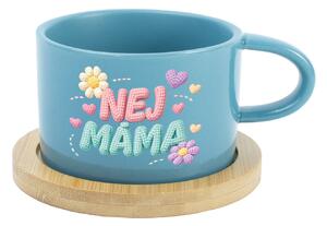NEJ MÁMA - modrý hrníček makronka 200 ml