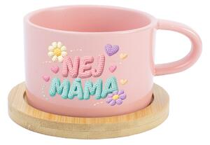 NEJ MÁMA - růžový hrníček makronka 200 ml