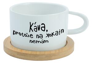 KÁVA, PROTOŽE NA KOKAIN NEMÁM - bílý hrníček makronka 200 ml