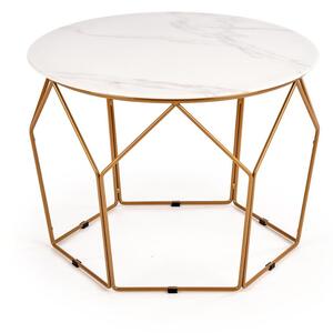 Konferenční stolek Madison, bílá / zlatá