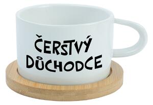 ČERSTVÝ DŮCHODCE - bílý hrníček makronka 200 ml
