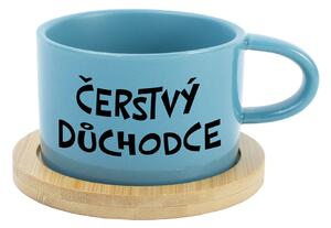 ČERSTVÝ DŮCHODCE - modrý hrníček makronka 200 ml
