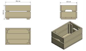 Dřevěná bedýnka SD-2-30X20 barevné varianty Povrchová úprava: Šedá