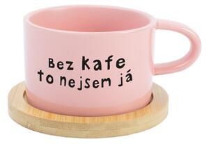 BEZ KAFE TO NEJSEM JÁ - růžová hrníček makronka 200 ml