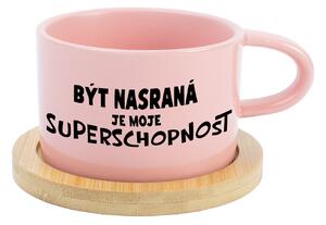 BÝT NASRANÁ JE MOJE SUPERSCHOPNOST - růžový hrníček makronka 200 ml