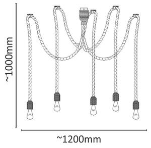 Lustr na lanku ROPE CASA 5xE27/12W/230V pavouk