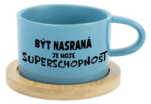 BÝT NASRANÁ JE MOJE SUPERSCHOPNOST - modrý hrníček makronka 200 ml