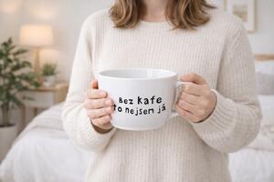 BEZ KAFE TO NEJSEM JÁ - MEGA XXL keramický hrnek 1000 ml