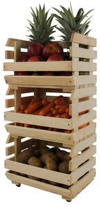 Dřevěný regál na zeleninu a ovoce borovice