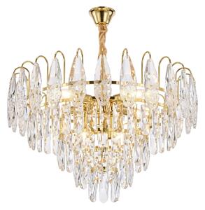 Toolight Křišťálové závěsné osvětlení SWE080-CP 50cm zlaté