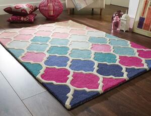 Ručně všívaný kusový koberec Illusion Rosella Pink/Blue 120x170 cm