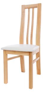 Masivní jasanová židle Oslo s bílou koženkou