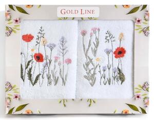 Praktik Dárkový set froté ručníků 20 KVĚTY, luční kvítí na bílé, 2x 50x100cm