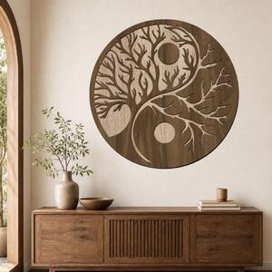 2 dílný dřevěný strom YING YANG na stěnu Zvolte barvu dekoru: Ořech-Dub Sonoma | Rozměry Ø (cm): 40