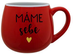 MÁME SEBE - červený keramický hrníček 300 ml